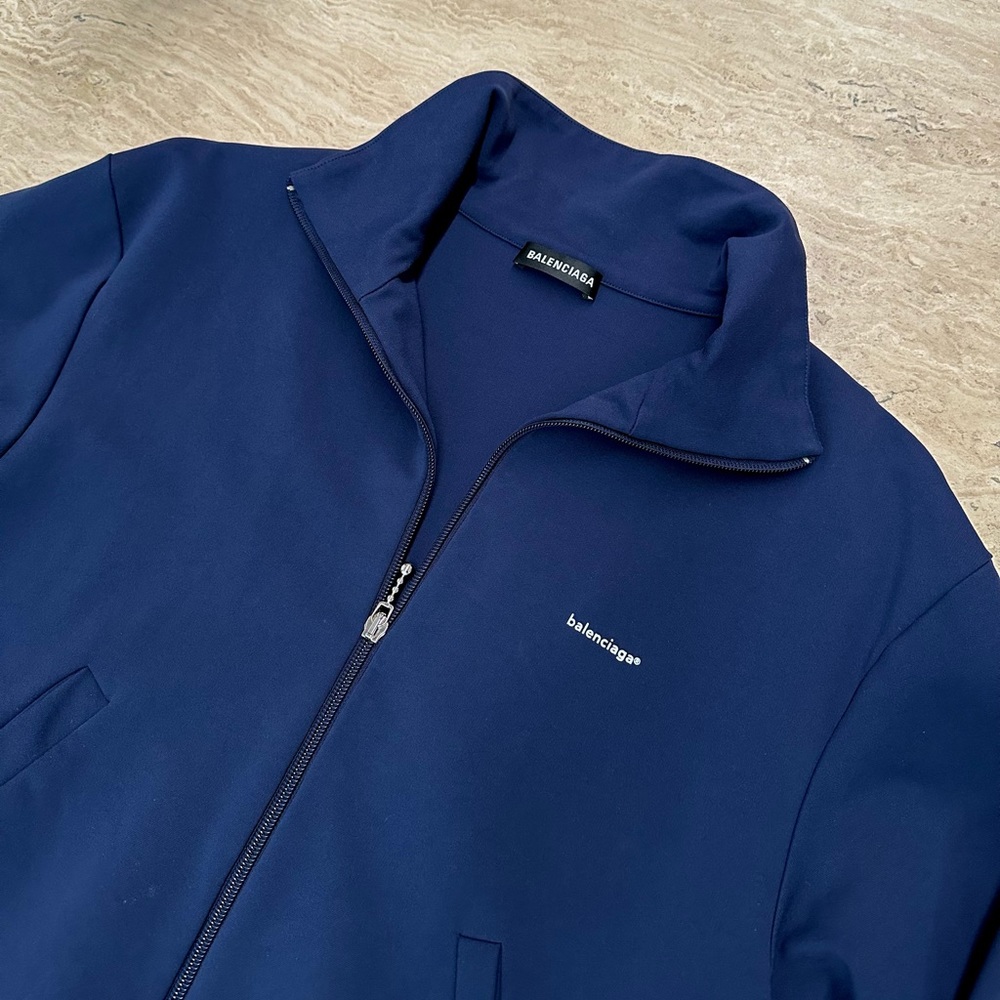 LIKE NEW! Balenciaga Navy Track jacket! Sz Small - Picture 1 of 6